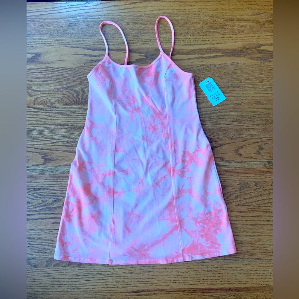 Coral Billa Bong Tie-Dye Spaghetti Strap Dress